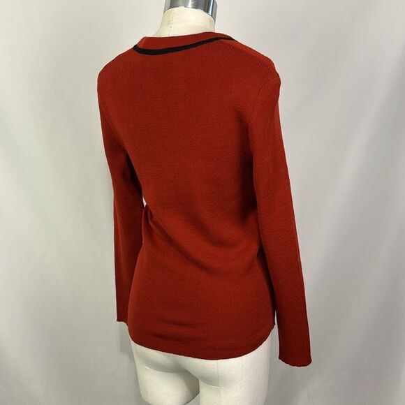 Salvatore Ferragamo Vintage Rust w Logo Button Cardigan - Picture 4 of 7